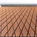 FOCEAN Boat Flooring EVA Foam Boat Decking Marine Mat Non-Slip Self-Adhesive Flooring Sheet for Motorboat Kayak Surfboard Garden Swimming Pools, 94.5''x 15.7'', Brown with Black Lines