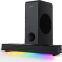 MEREDO Sound Bar for Smart TV 160W 3.1CH PC Gaming Sound bar with Subwoofer RGB Lighting Audio Sync Surround Sound System BT 5.3/HD-ARC/Optical/AUX/USB for Desktop Tablets Consoles Home Cinema