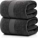 White Classic Luxury Bath Sheets Towels for Adults Extra Large | Highly Absorbent Hotel Collection | 35x70 Inch | 2 Pack (Charcoal Gray)