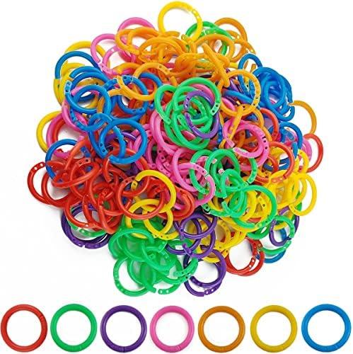 71PCS Plastic Binder Rings Plastic Loose Leaf Rings Multi-Color Plastic Book Rings Flexible for Cards, Document Stack and Swatches Organization School Home, or Office Use, 6 Colors (20 mm)