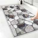 Extra Large Shower Mat Non-Slip : 40x24 inch Loofah Shower Mats for Inside Shower with Drain Hole, Anti Slip Shower Mat, Stand up Shower Floor Mat