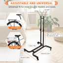 Adjustable Height Vertical Bike Parking Stand for 24"-29" Wheels, Movable Freestanding Bike Rack with Lockable Casters, No-Drill Storage Holder for MTB Road Bikes, Indoor & Garage Outdoor Use