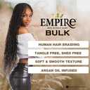 Sensationnel Empire Bulk Braiding Deep Human Hair Braids for Knotless Boho Box or Curly Loose Wave Styles - 1 pack (18 inch, 1B OFFBLACK)