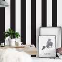 Cohoo Home Black and White Wallpaper Peel and Stick Striped Contact Paper for Cabinets Black and White Contact Paper Modern Self-Adhesive Removable Wallpaper Bedroom Bathroom Waterproof 393inL 18inW