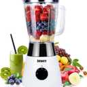 Kitchen Blender, 500W Countertop Blender with 52oz Plastic Jar for Smoothies Milkshake Desserts Nut Butter, Cocktails Sauces (White)