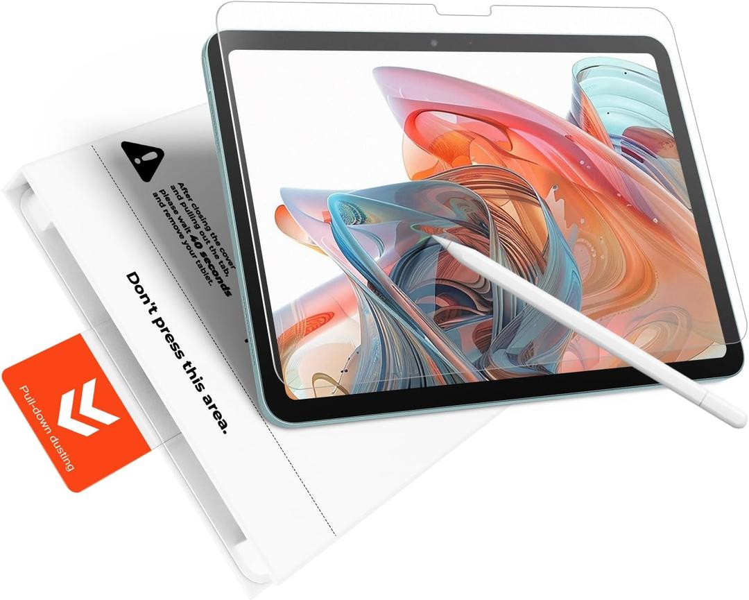 KCT 2 Pack Paperfeel Glass Screen Protector Compatible with iPad Air 11 Inch M4/M3/M2 (2026/2025/2024), Matte Surface, Tempered Glass with Bubble-Free Installation Tray