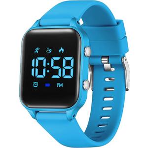 L LAVAREDO Waterproof Kids Digital Watches for Boys Girls,Sport Watch with Pedometer Stopwatch Vibration Alarm for Ages 513,No App Fitness Tracker Watch for Kids Teens Birthday Christmas Gifts, Color: 04-CoolBlue