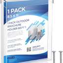 Thyle 8.5 x 11 Inch Outdoor Brochure Holder with Lid Acrylic Wall Mount Literature Box Waterproof Heavy Duty with Screws for Flyer Document Pamphlet Display Business Retail Real Estate(Clear)