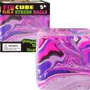 Fidget Toys Squishy Stress Cube, Stress Balls for Kids Adults Squishies Stress Relief, Ice Squishy Cube Sugar Balls, Sensory Toys for Kids with Autism, Fidgets for Classroom Prize Toys (Pink)