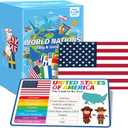 Countries of The World Flashcards Country Flag Continent Capital Language Learning Flash Cards Laminated Geography Culture Educational Cards Game Gift for Adults Family Classroom Teachers Students