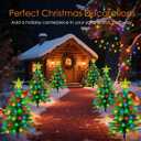 2 Pack 3.6Ft Solar Christmas Tree with 100 Snowflake Lights, Waterproof Christmas Decorations Outdoor, Solar Christmas Lights Outdoor Xmas Tree for Yard, Pathway, Porch, Cemetery, Holiday Decor