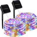 Twinkle Star 2 Pack Solar Christmas Lights Outdoor, Total 80 FT 240 LED Solar Powered Christmas Fairy Lights Waterproof with 8 Modes for Patio Garden Party Backyard Wedding Decorations Multicolor