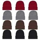 Pistha 7Pack Beanie Hats Winter Hats for Men Women Knit Cuffed Skull Cap Warm Bulk Pack Gifts for Christmas Cold Weather