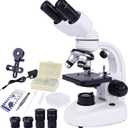 40X-1000X Binocular Microscope for Adults with Microscope Slides Phone Holder and Specimen Preparation Kits, Compound Binocular Microscopes for Home Educational/Hobby Use