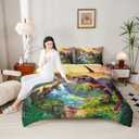 Erosebridal Boys Dinosaur Bedding Set - 3D Cartoon Dinosaurs Comforter Set with 2 Pillow Cases - Soft, Lightweight Duvet Sets for All Season (Queen)