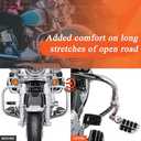 FOVPLUE Motorcycle Highway Footpegs,Univeral Highway Peg for Harley Touring Softail Dyna Sportster Honda Kawasaki Suzuki Yamaha Indian Victory w/ 25-35mm 1'',1.25'',1.3'' Engine Guards/Tubing (CHROME)