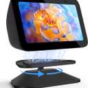 Maxonar Stand for Echo Show 5 (3rd Gen), Adjustable Tilt Swivel Stand Anti-Slip Base Strong Magnetic Compatible with 2023 Release Show 5 Smart Display & Mobile Phone 12/13/14 with Magnetic Case- Black