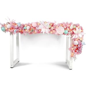 WBHome Pre-lit 6 Feet/72 Inch Christmas Garland Pink Macaron Themed Holiday Decorations