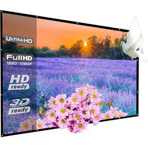 250 Inch Portable Projector Screen Outdoor, WRLSUN 16:9 Folded Large Canvas Movie Projection Screen for Home Theater/School/Office/Party/Sports Events