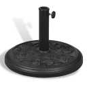Outdoor Semicircle Umbrella Base Stand Holder for Half Patio Umbrella Installation Sturdy Solid Resin Half Round Parasol Base Lawn Beach Wall Side Bar Table Rust-Resistant Black (Black Semi-Circle)