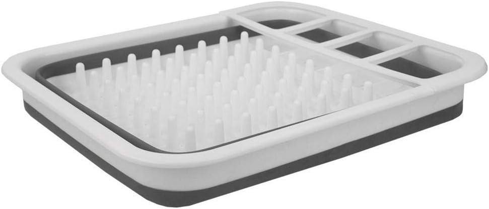 Dish Rack, Easy Storage Collapsible Dish Rack and Drainer with Cutlery Holder Cutlery Racks