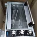 Amazon Basics 6-Slice 23-QT Toaster Oven with Built-In Air Fryer, 7-In-1 Cooking Options, 60-Min Timer & Adjustable Temperature (200F - 450F), With Accessories, 1500W, Stainless Steel, Silver/Gray