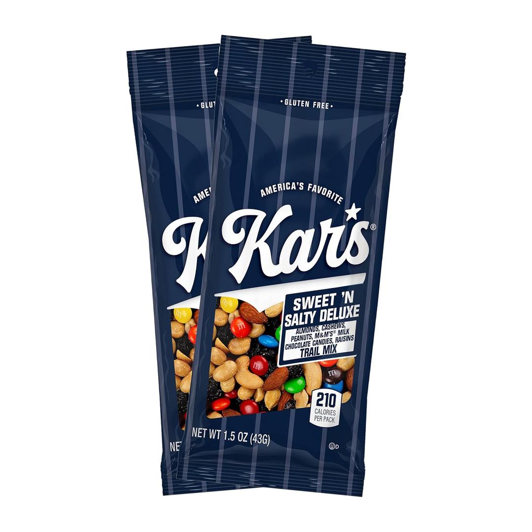 Kars Nuts Sweet N Salty Deluxe Trail Mix, 1.5 oz Grab & Go Bags, Individual Snack Packs (Pack of 18), Gluten-Free Trail Mix Snack BBD: 03/06/2027