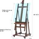 MEEDEN Extra Large H-Frame Studio Easel - Solid Beech Wooden Artist Professional Heavy-Duty Easel, Painting Art Easel Stand with 4 Premium Locking Silent Caster Wheels, Hold Max 82", Walnut