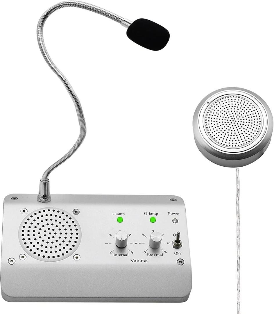 Window Speaker System, Dual Way Window Microphone Intercom Speaker, Intercom System for Business, Home, Office, School, Counter, Bank and Station