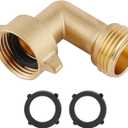 90-Degree Hose Elbow For RVs — Solid Brass Construction, Features Convenient Easy Grip Connector,For RV Water Hoses, Residential Outdoor Faucets, & More — 1-Pack