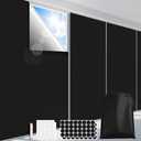 FADOTY 100% Blackout Curtains for Bedroom 118" x 57" Portable Blackout Shades Film No Drilling Travel Black Out Blinds Sun Light Blocker Window Cover Black Out Curtains for Nursery Dorm Room, 2 Pack, Black