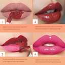 5 x Hot Fuchsia Peel Off Lip Gloss Tattoo and Lip Oil, Lip Stain Peel Off Masque - Peel Off Lip Tint ,Long Lasting Waterproof Transfer-proof Lip Mask Lip Gloss Peel Off Lip Liner,Stay Lip Makeup 03#