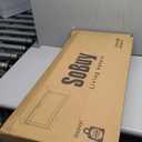 Haotian Small Shoe Cabinet Bench, Modern Shoe Storage Solution with Padded Cushion, 1 Flip Drawer for Narrow Entryway, White FSR195-W