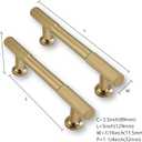 10Pack 3.5Inch Solid Kitchen Cabinet Handles Brushed Gold Cabinet Pulls Heavy Duty Satin Brass Drawer Pulls Cabinet Hardware Kitchen Handles for Cabinets Cupboard Handles