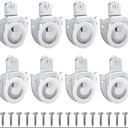 LITGURU 8 Piece Sliding Wardrobe Door Hardware Set, Sliding Closet Door Roller Kit to Allow Wardrobe Cabinet Doors to Slide Smoothly and Quietly with Screws (#1, 2)