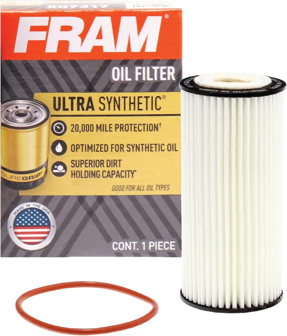 FRAM Ultra Synthetic XG11784 20K Mile Change Automotive Replacement Engine Oil Filter for Synthetic Oil Changes, Premium Vehicle Engine Protection Oil Filter for Select Vehicle Model Years (One Size)