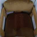 Meridian Furniture 11094Saddle-C Sacha Collection Art Deco Dining Chair, Ultra Luxe Saddle Velvet, 460 GSM Velvet, Solid Fluted Wood Natural Finish, 22.5" W x 22" D x 31" H, Saddle, Set of 2