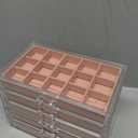 KAMIER Earring Jewelry Organizer with 20 Pcs Portable Jewelry Bag, Clear Acrylic Jewelry Organizer Box for Women with 5 Drawers for Earrings Ring Bracelet Necklace