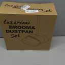 Ivandar Broom and Dustpan Set for Home, Dust pan with Long Handle, Broom with Dustpan Combo Set, for Home Kitchen Room Office Lobby Floor Use Upright Stand Up Sweeping (Gray&Green)