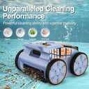 SAT20 Cordless Robotic Pool Cleaner 180 Mins Runtime Auto Vacuum Up to 2000 Sq.ft for Above Ground Pools IPX8 Waterproof LED Indicator Cleans Floor & Wall Not for Sharp Steps or Raised Drains