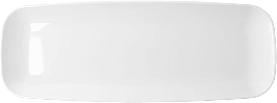 4 Piece Set of Organic White Tray Rectangle 17.5" for Dinner Parties, Wedding, Thanksgiving