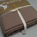 FOSSA Duvet Cover Set 100% Washed Cotton Linen Feel Super Soft Breathable Cozy 3 Pieces Bedding Sets Solid Pale Brown Queen