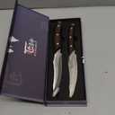 SYOKAMI Steak Knives Set of 2, 4.8 Inch High End Japanese Style Fine Edge Meat Knife with Wood Handle, Damascus Pattern Full Tang Design, Super Sharp Dinner Knives with Exquisite Box, Cooking Gifts