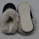 Donpapa Womens Slipper with Memory Foam Fluffy Soft Warm Slip On House Slippers Anti-Skid Cozy Plush for Indoor Outdoor (Medium, Tan)