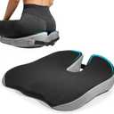 Seat Cushion for Office Chair, Wedge Car Seat Cushion, Memory Foam Truck Seat Cushion for Sciatica Tailbone Pain Relief, Long Driving, Coccyx, 17" x 17" x 5"