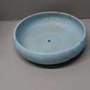 ARTKETTY Succulent Pots - 10 Inch Large Bonsai Pots with Drainage Stand, Ceramic Planters for Indoor Plants, Round Marble Cactus Flower Plant Container Bowl (Lake Blue)