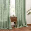 MIULEE Sage Green Linen Curtains 90 Inches Long 2 Panels for Bedroom Living Room, Back Tab & Pleat Tape with Hooks Soft Thick Linen Textured Window Drapes Semi Sheer Light Filtering Farmhouse Decor