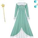 Princess Peach Dress Princess Peach Cosplay Costume with Crown Kids Skirt for Halloween Party, Kids 110