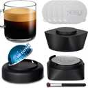NESSUS Refill Kit for Reusable Nespresso Vertuo Pods, Lid Quick Opener for Original Seal, 50PCS Aluminum Foil Lids, Tamp & Press Refillable Vertuo Capsules Holder and Brush