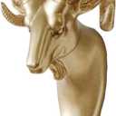 Animal Hooks for Wall, Gold Elephant Head Long Goat Head and Rhinoceros Head Hooks Coat Hook Wall Mount Resin Decorative Hook Decorative Towel Hooks Gold (Goats)